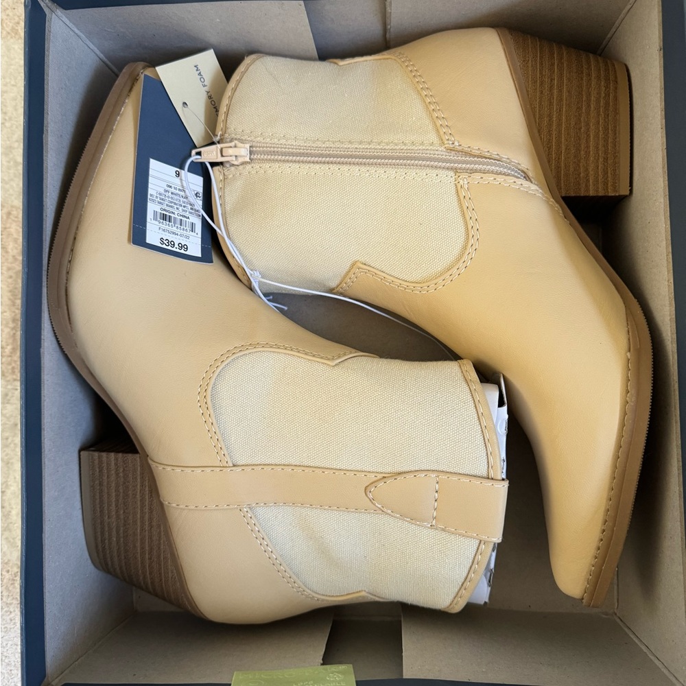 NTW Target beige low cowgirl boots